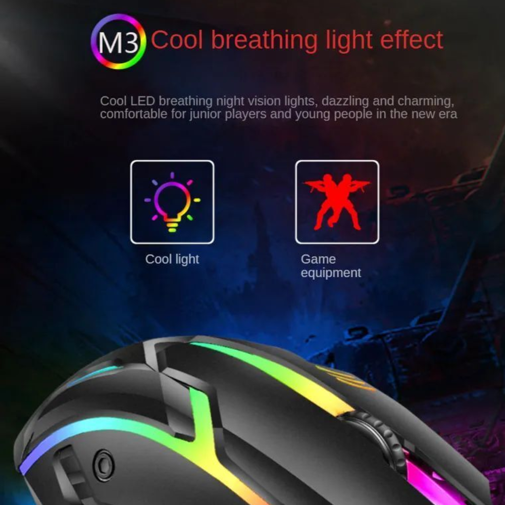 Gaming Mouse Wired USB 3 Button Ergonomic with LED 7 Backlit Colors PC Laptop