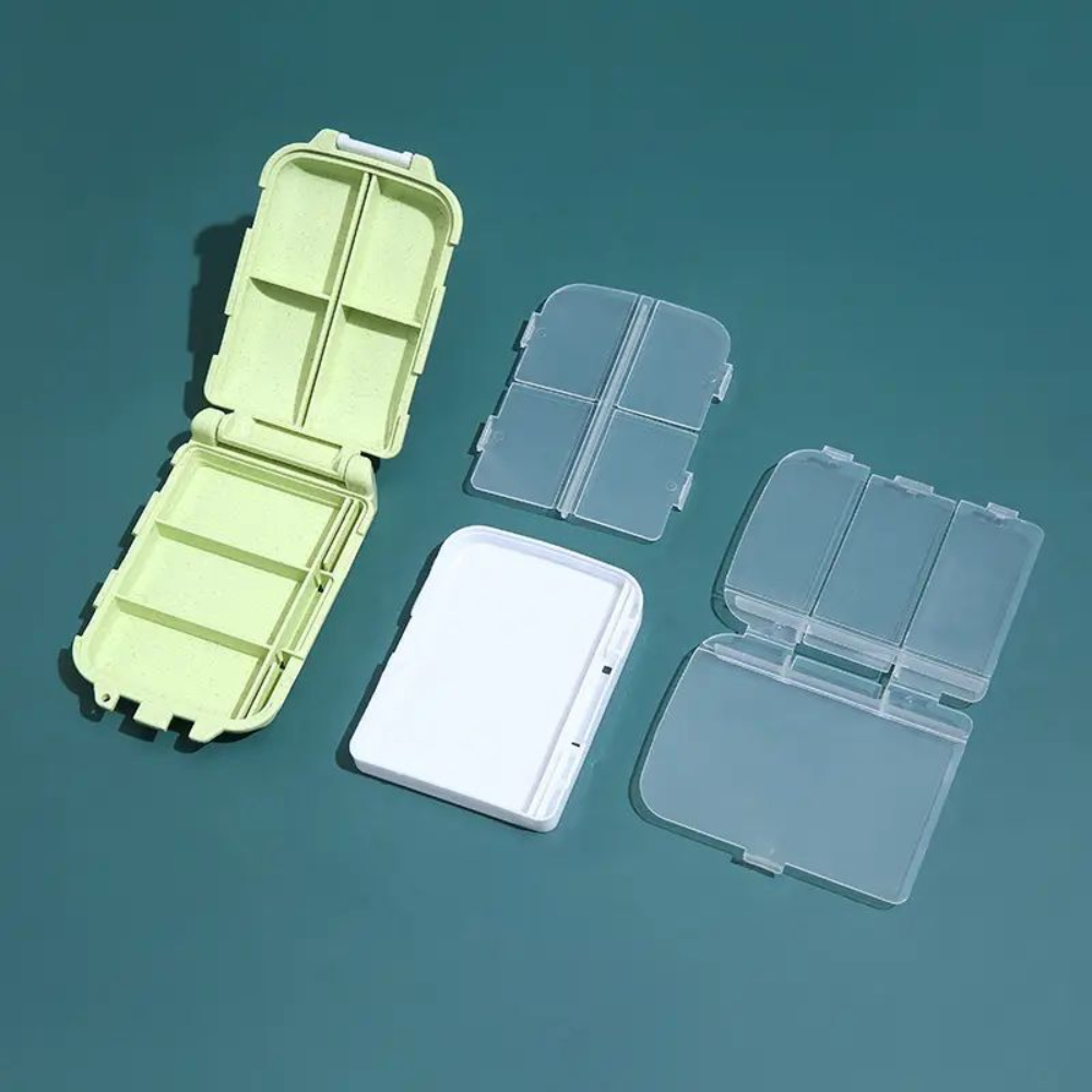 3 Pack - Travel Pill Box 3-layer 8 Compartment Tablet Medicine Organizer Case