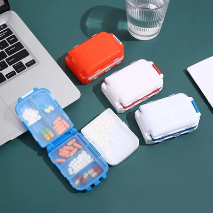 3 Pack - Travel Pill Box 3-layer 8 Compartment Tablet Medicine Organizer Case