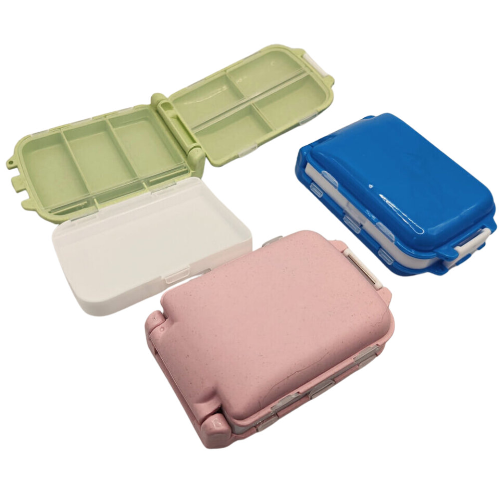 3 Pack - Travel Pill Box 3-layer 8 Compartment Tablet Medicine Organizer Case