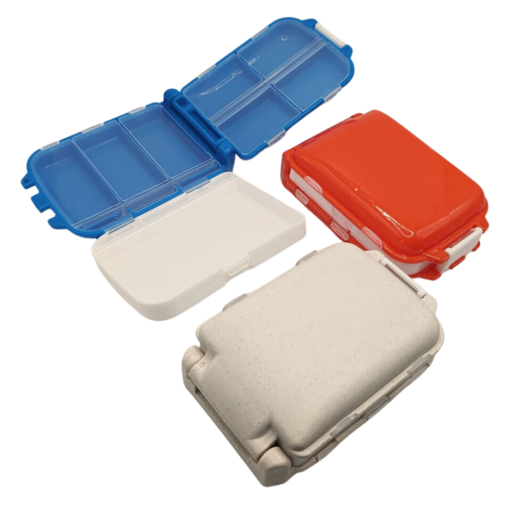 3 Pack - Travel Pill Box 3-layer 8 Compartment Tablet Medicine Organizer Case