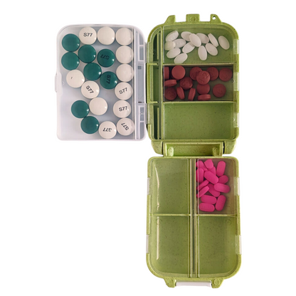 3 Pack - Travel Pill Box 3-layer 8 Compartment Tablet Medicine Organizer Case