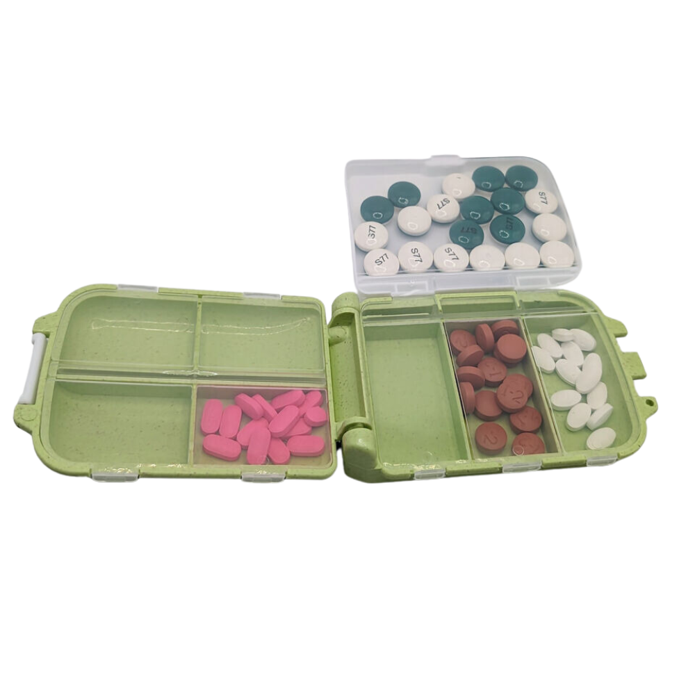 3 Pack - Travel Pill Box 3-layer 8 Compartment Tablet Medicine Organizer Case