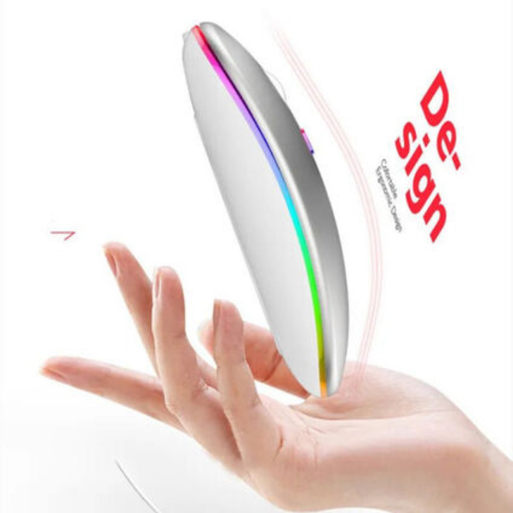 Wireless Optical Mouse Slim LED Rechargeable Bluetooth Laptop PC Desktop