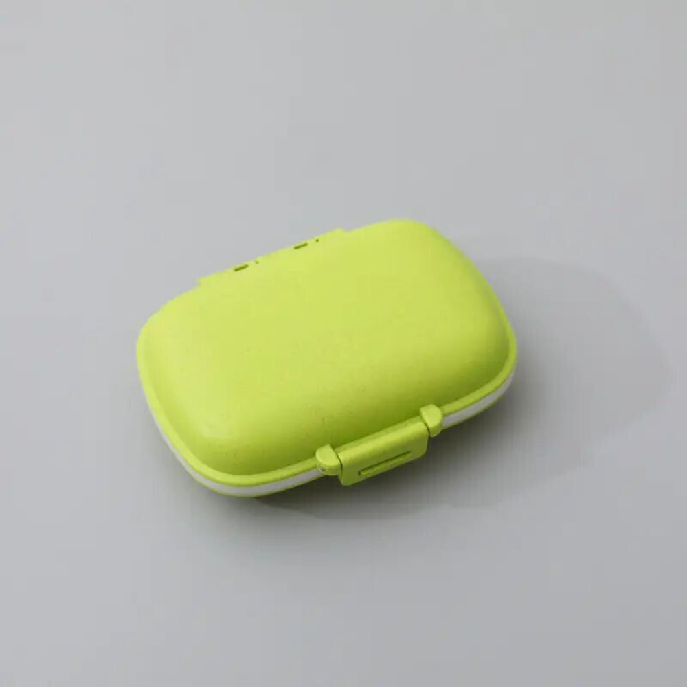 2 Pack - Travel Pill Box with 8 Compartments Container Box 8 colors