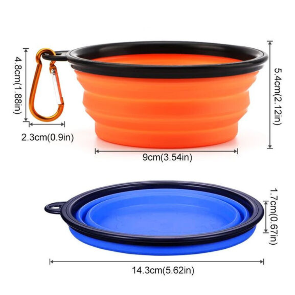 2 Pack Dog Cat Portable Collapsible Pet Bowl Water Food Dish Travel Foldable