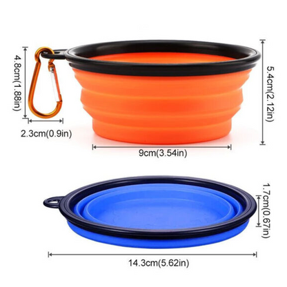 2 Pack Dog Cat Portable Collapsible Pet Bowl Water Food Dish Travel Foldable