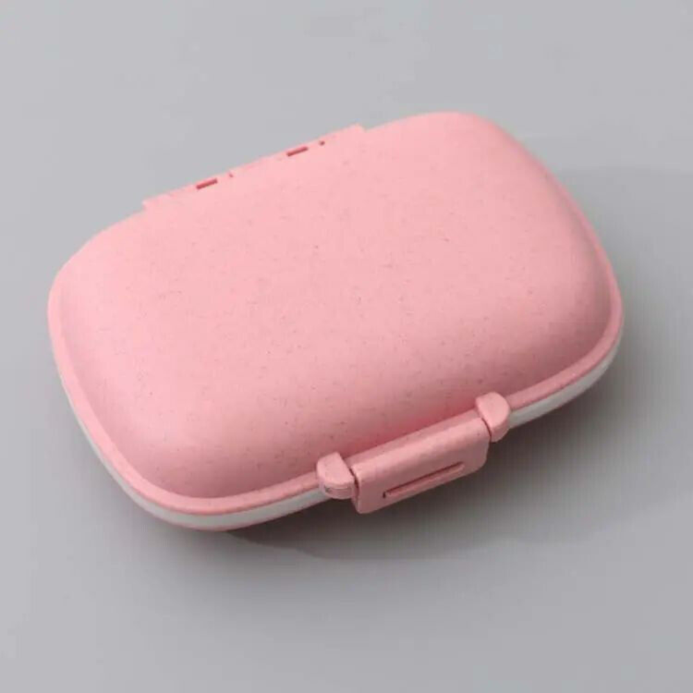 2 Pack - Travel Pill Box with 8 Compartments Container Box 8 colors