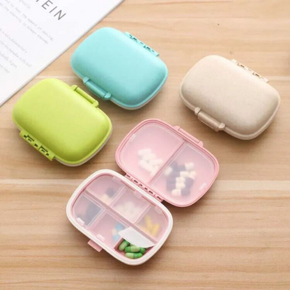 2 Pack - Travel Pill Box with 8 Compartments Container Box 8 colors