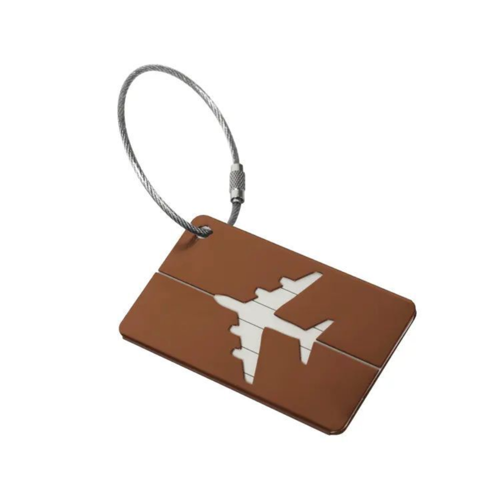 Set of 3 - Metal Luggage Tag w/AirPlane Travel Tags Suitcase Label Aluminum