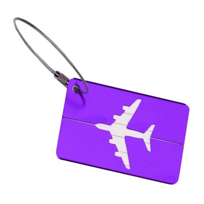 7 Metal Luggage Tag Air Plane Travel Tags Suitcase Label Aluminum set of 7 tags