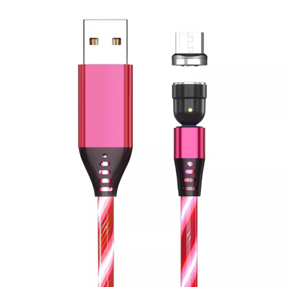 Luminous Flowing Light USB Type C Lightening Magnetic Data Cable for Apple/Android