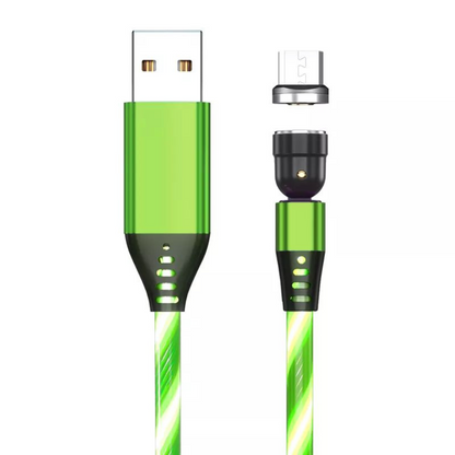 Luminous Flowing Light USB Type C Lightening Magnetic Data Cable for Apple/Android