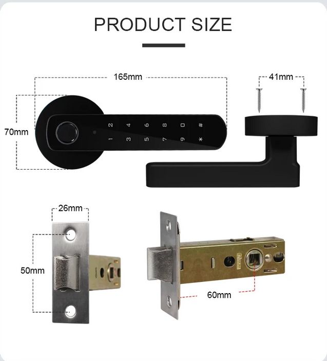 WiFi Smart Keyless Door Lock W/Biometric or fingerprint door handle Digital