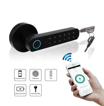 WiFi Smart Keyless Door Lock W/Biometric or fingerprint door handle Digital