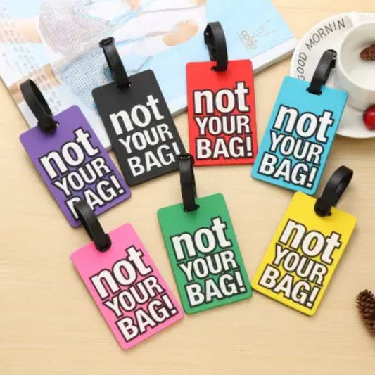 3 Pack - Luggage Tag 'Not Your Bag' Silicone Travel Tags Suitcase Vacation